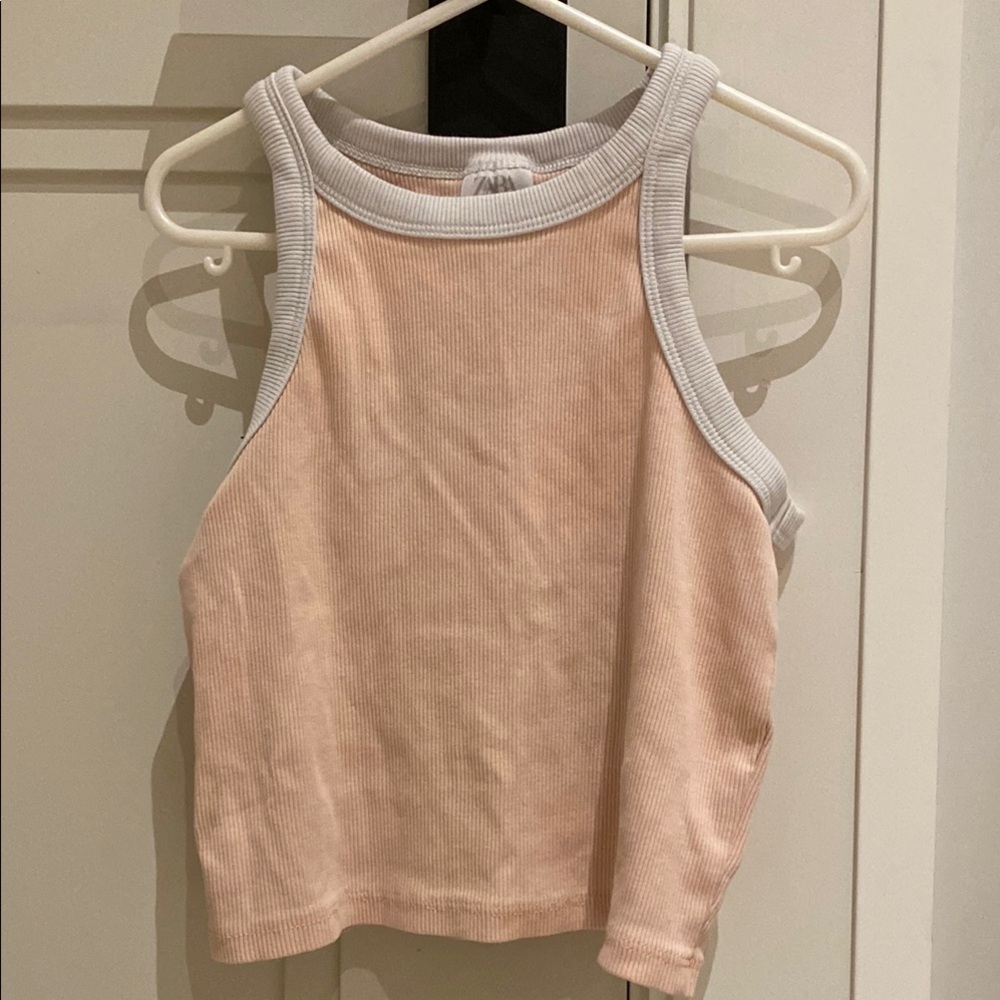 Women's Sleeveless Ribbed Top - Cream and White